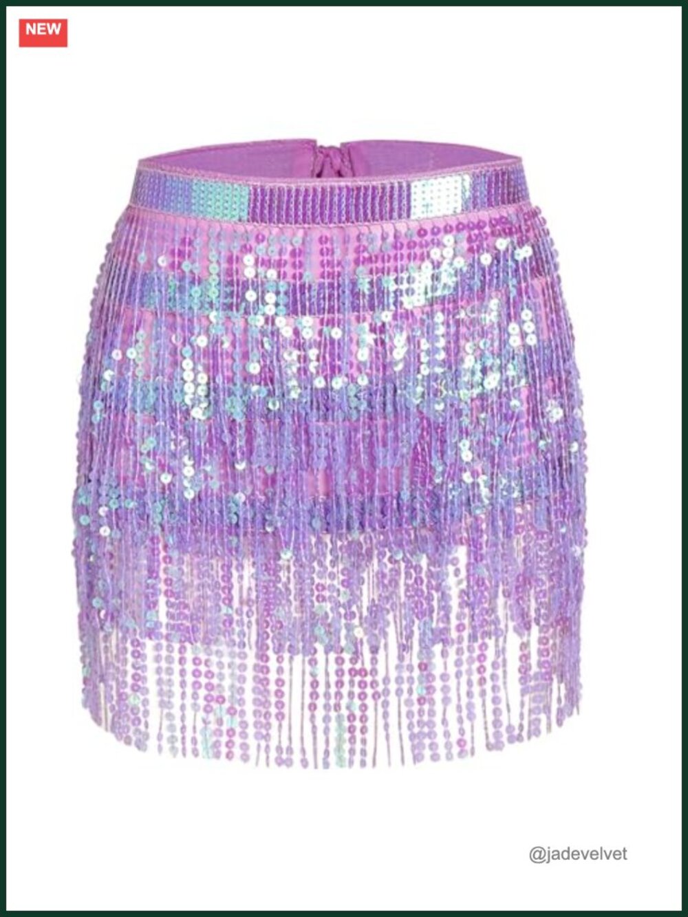Sequin Tassel Hip Scarf Fringe Rave Dance Skirt Festival Costume